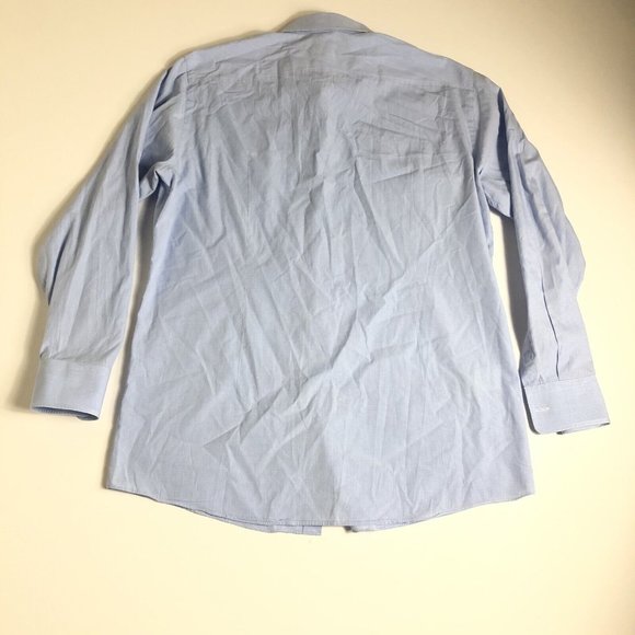HUGO BOSS Sharp Fit Button up Dress Shirt Blue Mini Check Size 16.5 32/33 - Picture 2 of 8